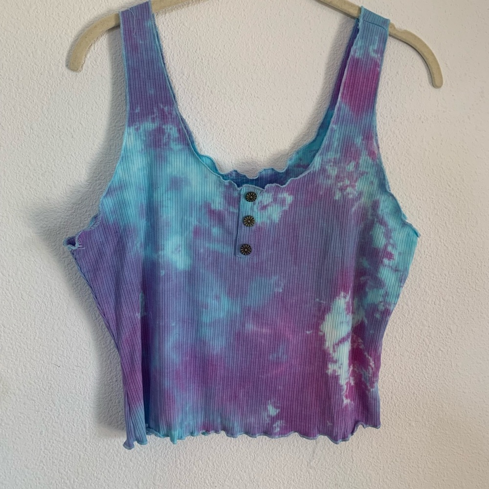 Blueberry Tie Dye Cropped Tank